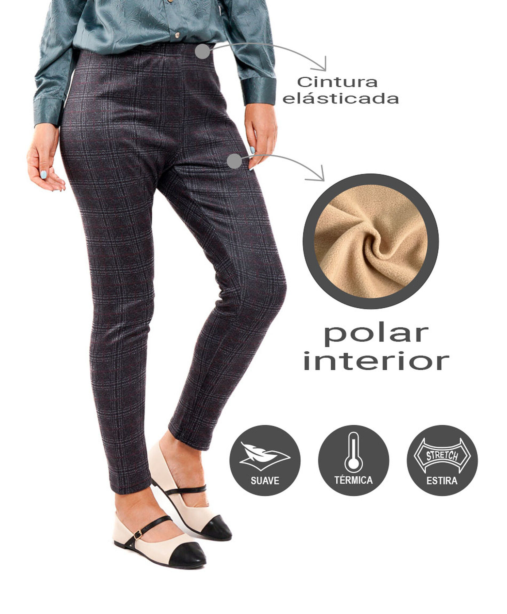 Leggins mujer polar cuadros Leggins mujer polar cuadros