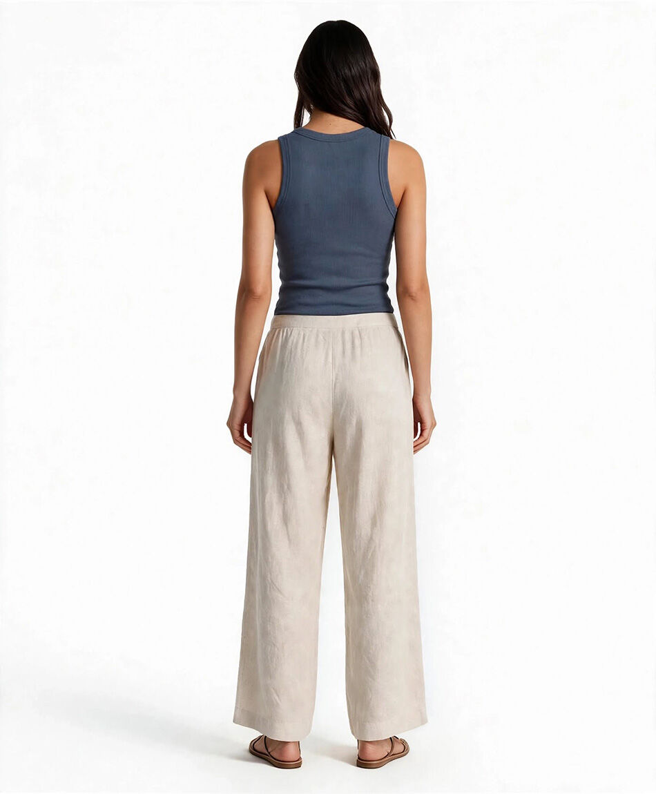 Pantal&oacute;n mujer lino botones