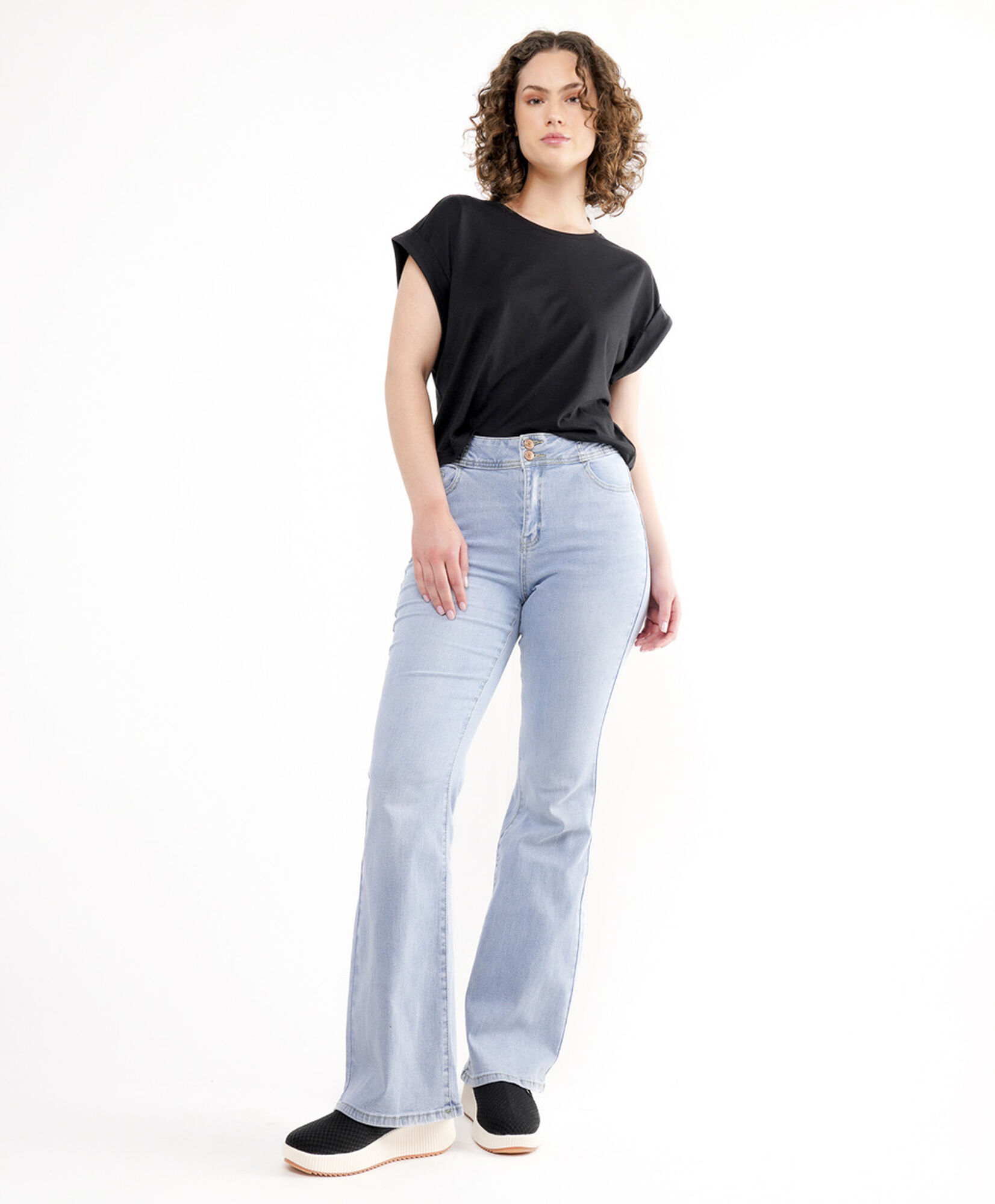 Jeans mujer pretina flare Jeans mujer pretina flare