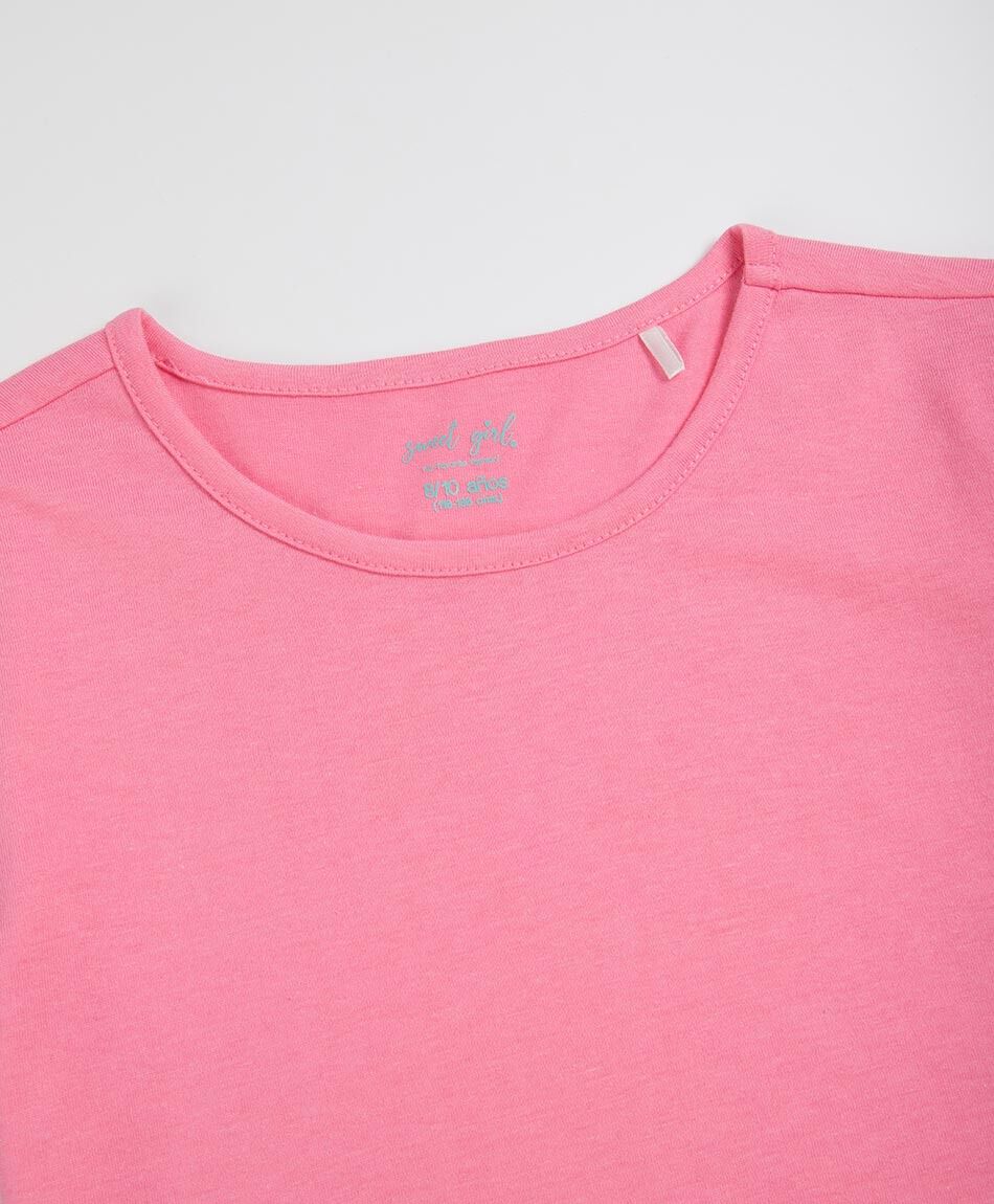 Polera ni&ntilde;a b&aacute;sica rosada