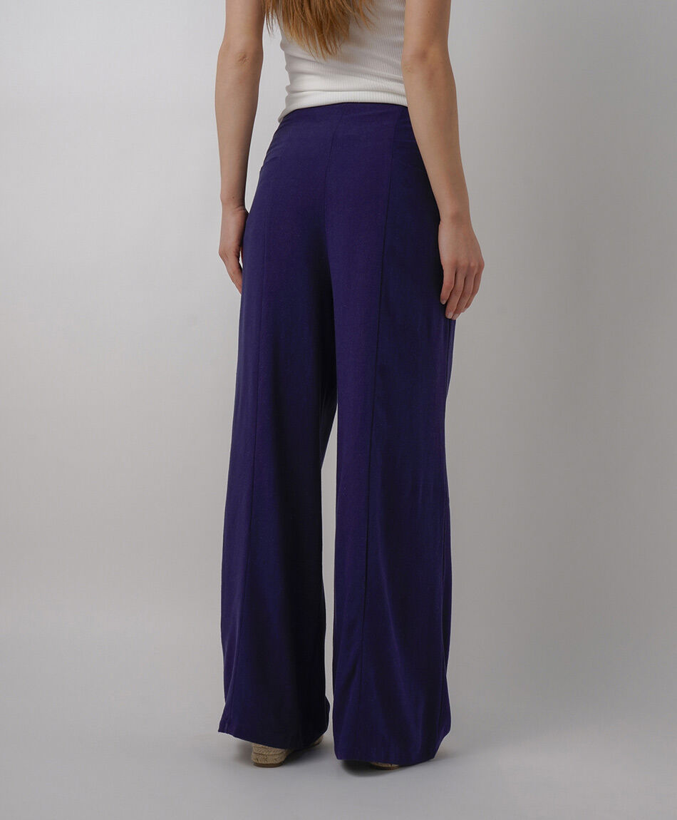 Pantal&oacute;n mujer lino navy