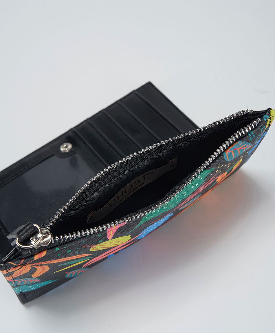Billetera mujer print hojas