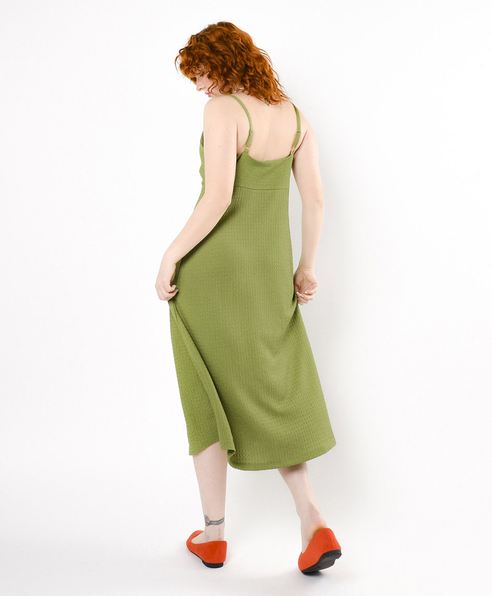 Vestido mujer textura verde Vestido mujer textura verde