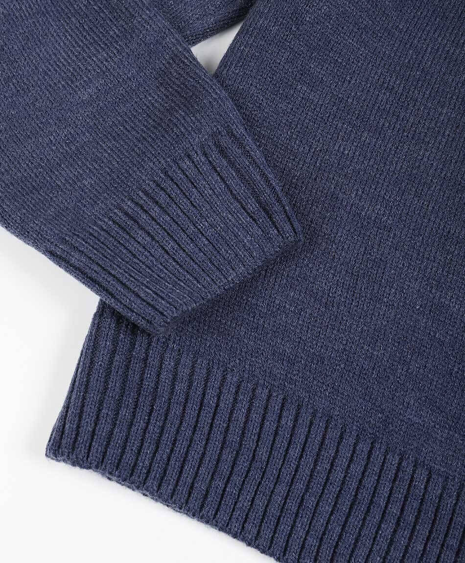 Sweater hombre cierre medio azul