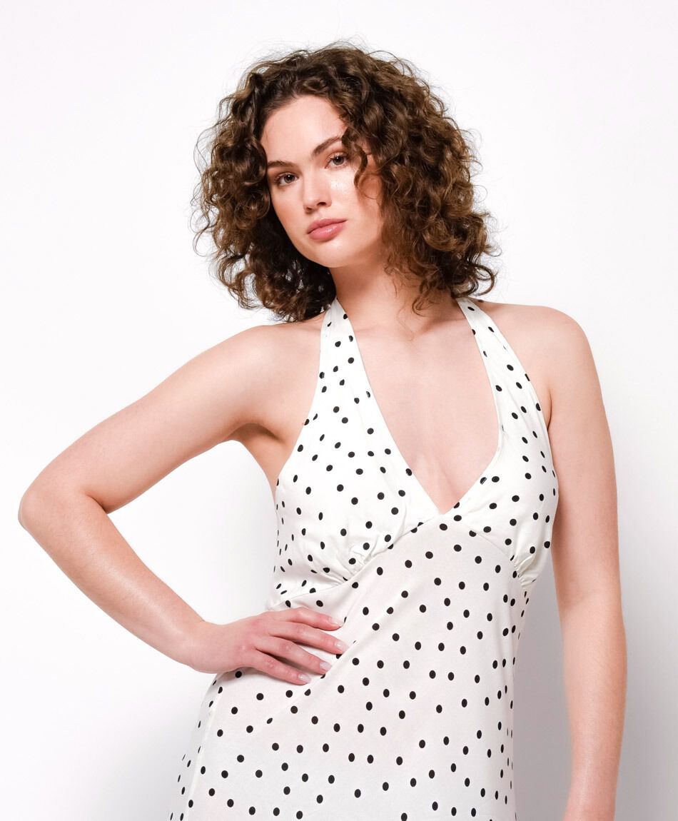 Vestido mujer puntos halter
