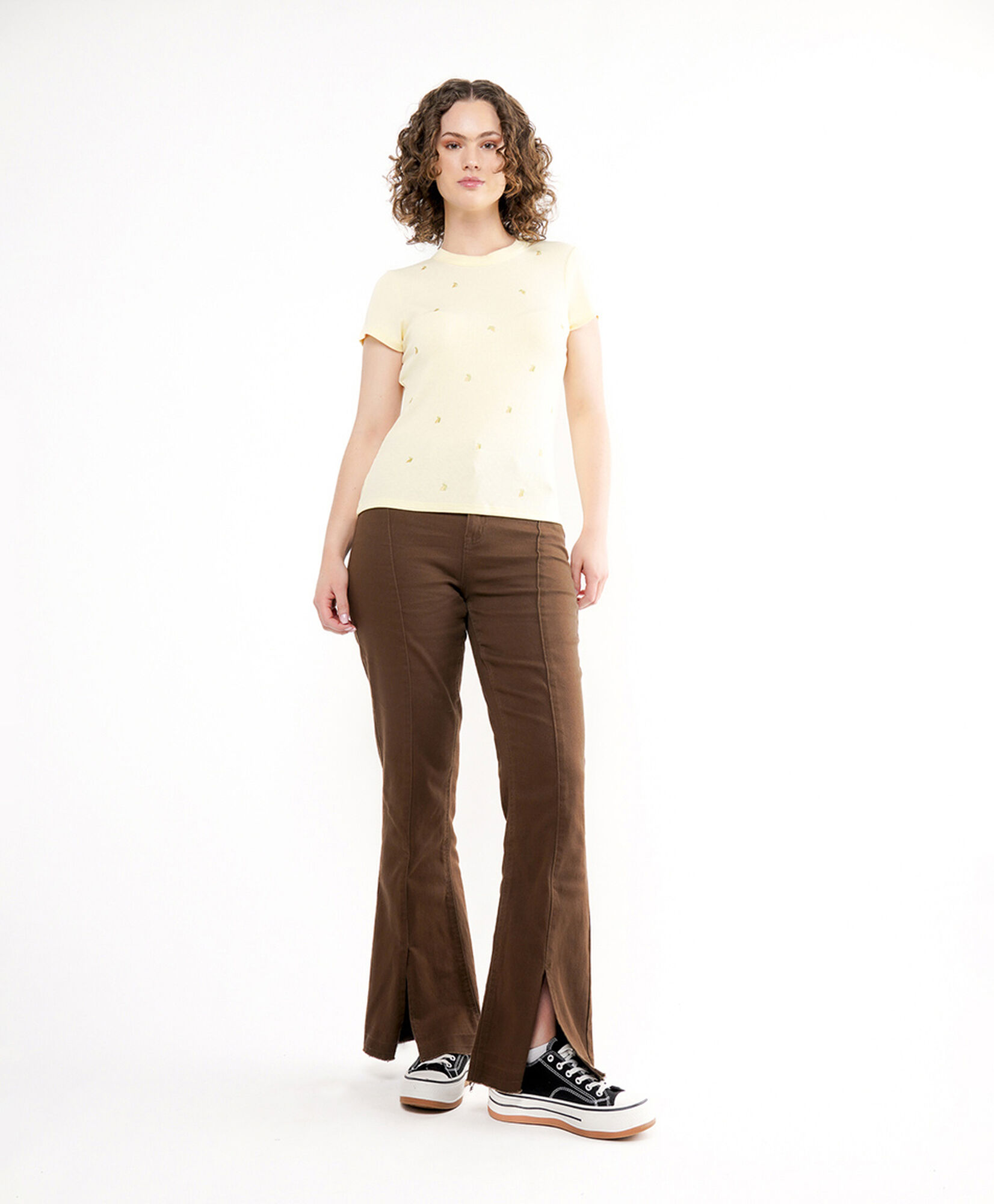 Jeans mujer café basta abierta flare Jeans mujer café basta abierta flare