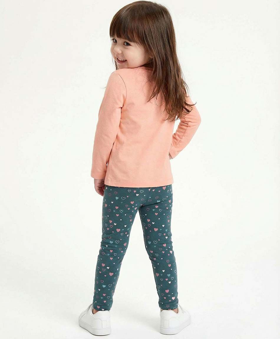 Leggins beb&eacute; forrada corazoncitos