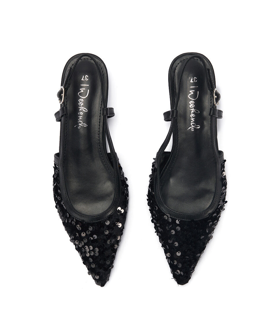 Zapato mujer lentejuelas abierta