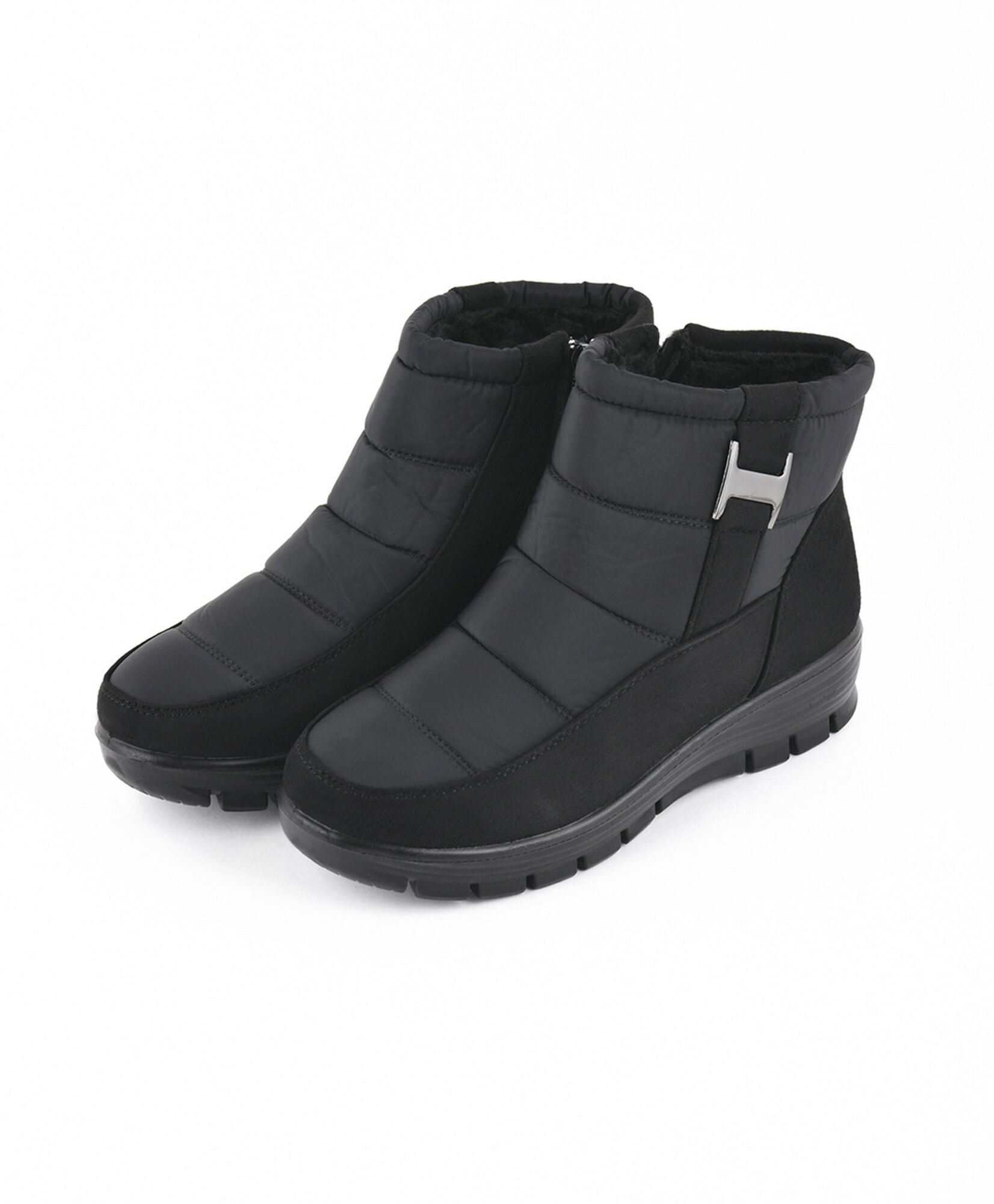 Botín mujer estilo parka hebilla negro Botín mujer estilo parka hebilla negro