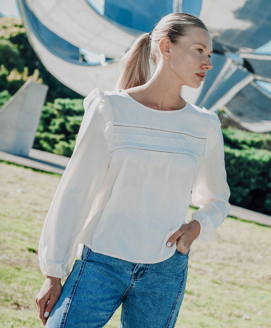 Blusa mujer vuelos laterales