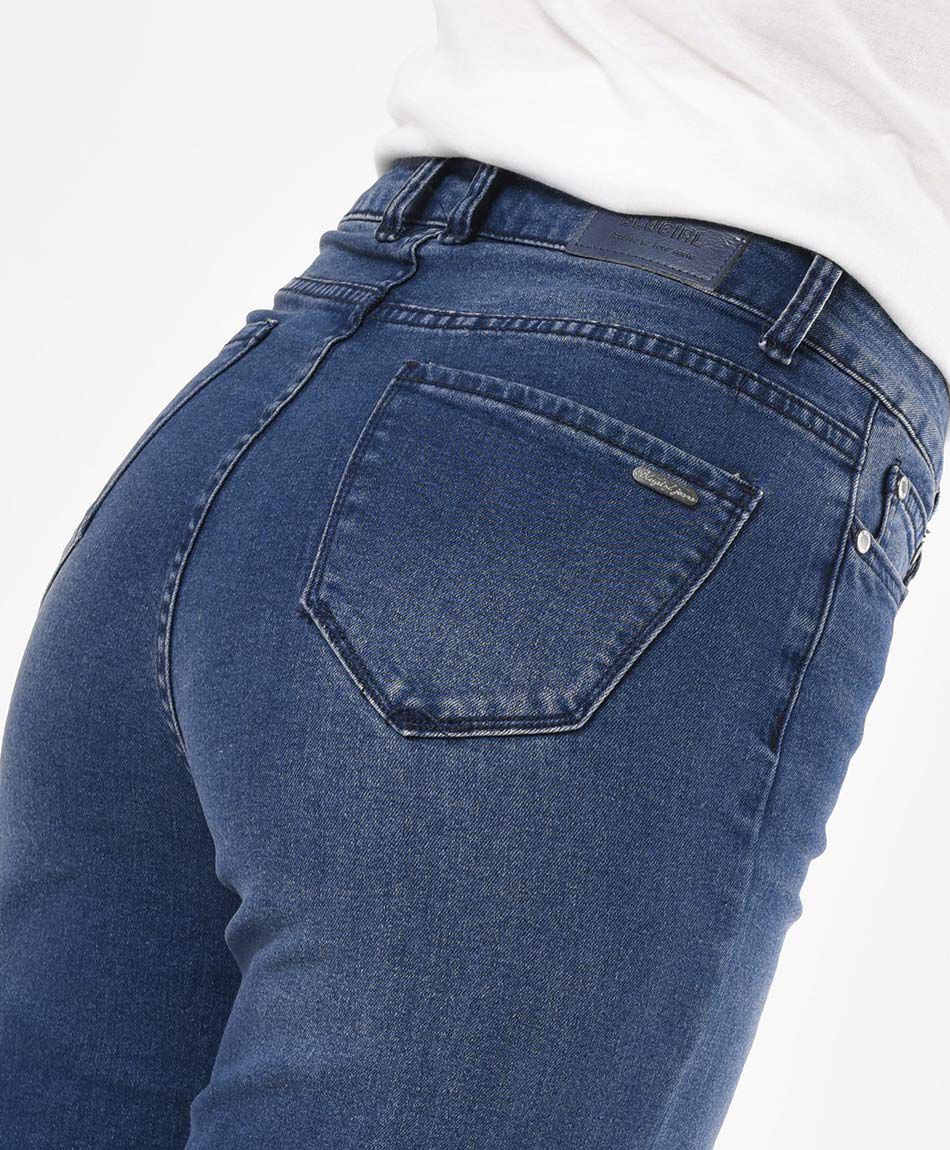 Jeans mujer costuras frontales flare