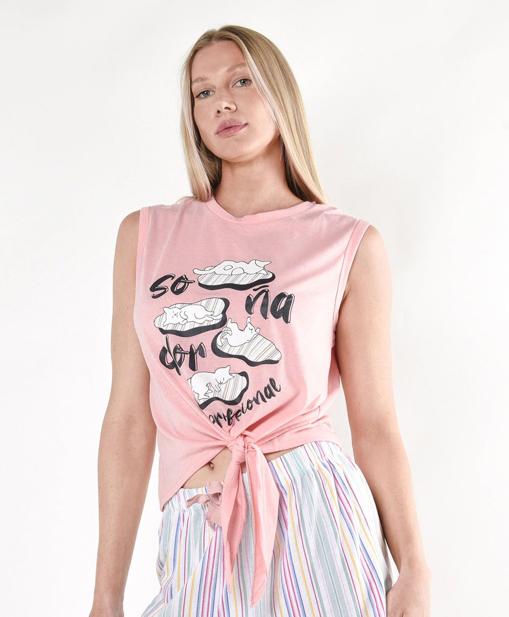 Pijama mujer gatos nudo short Pijama mujer gatos nudo short