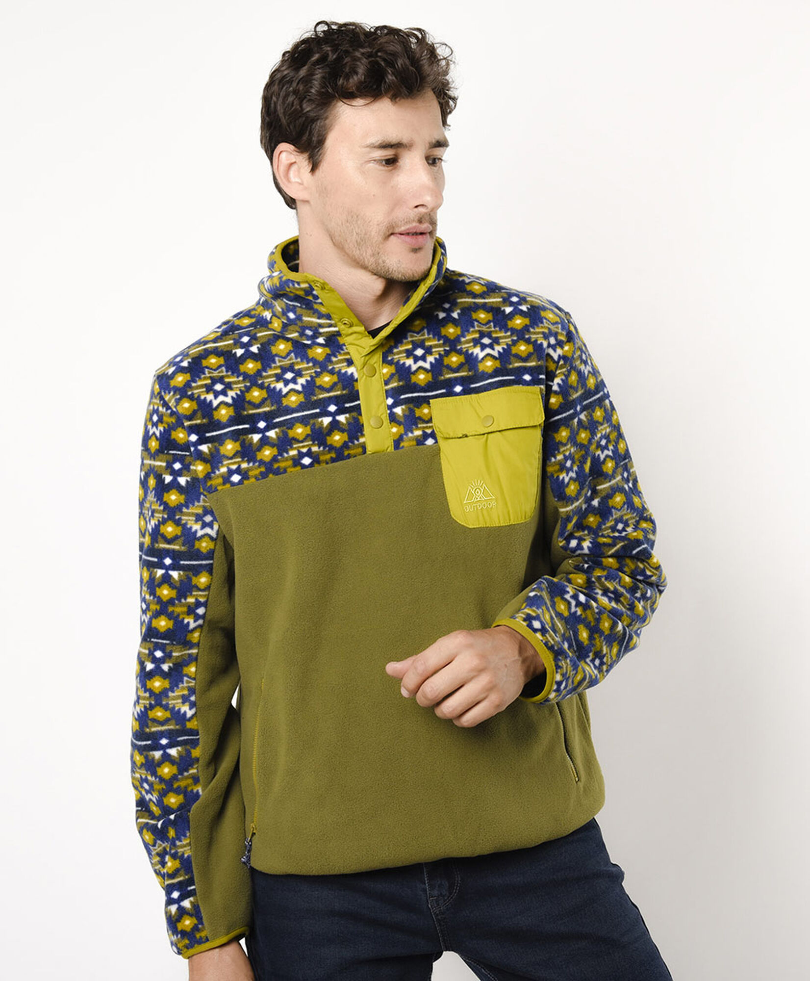 Polar hombre estampado bolsillo Polar hombre estampado bolsillo