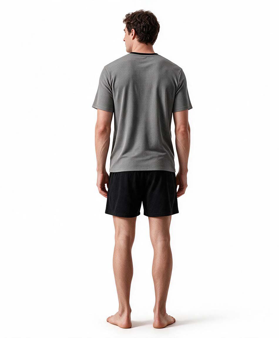 Pijama hombre gris botones