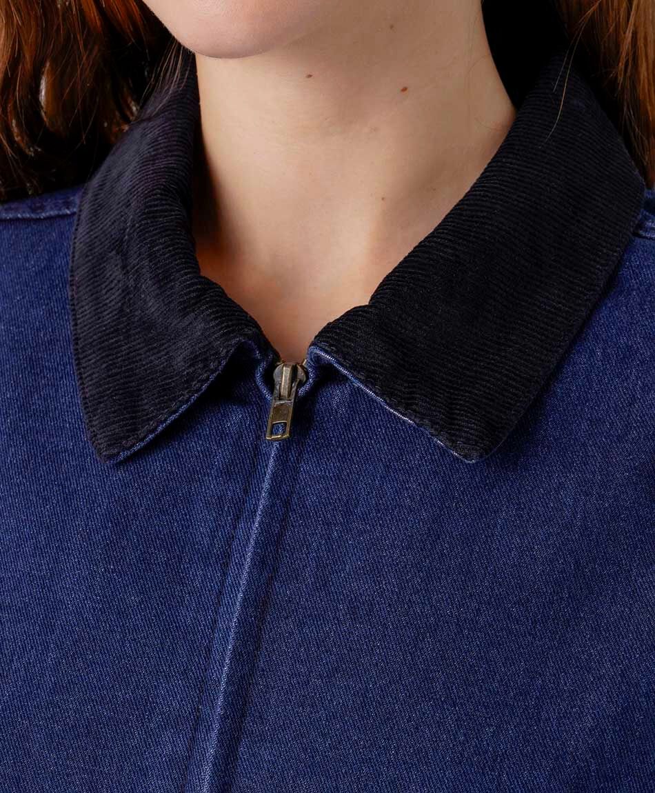Chaqueta mujer denim cuello corderoy