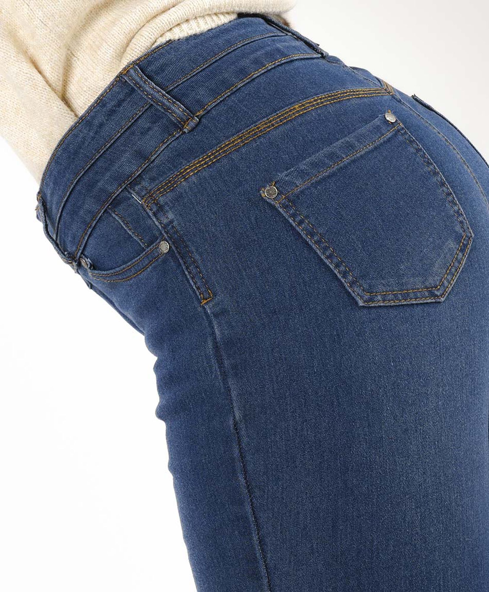 Jeans mujer pretina doble skinny fit Jeans mujer pretina doble skinny fit