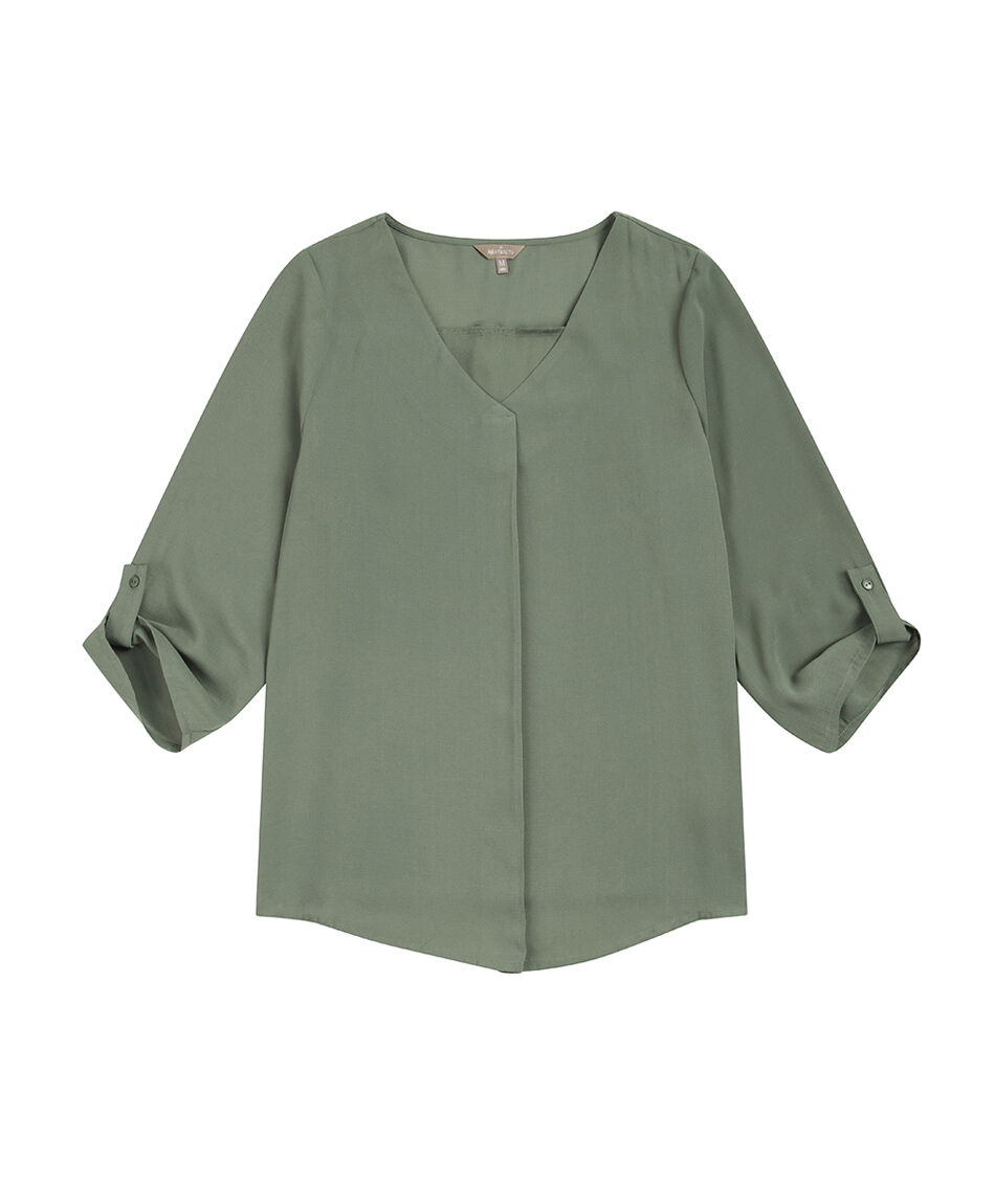 Blusa mujer cuello v broches