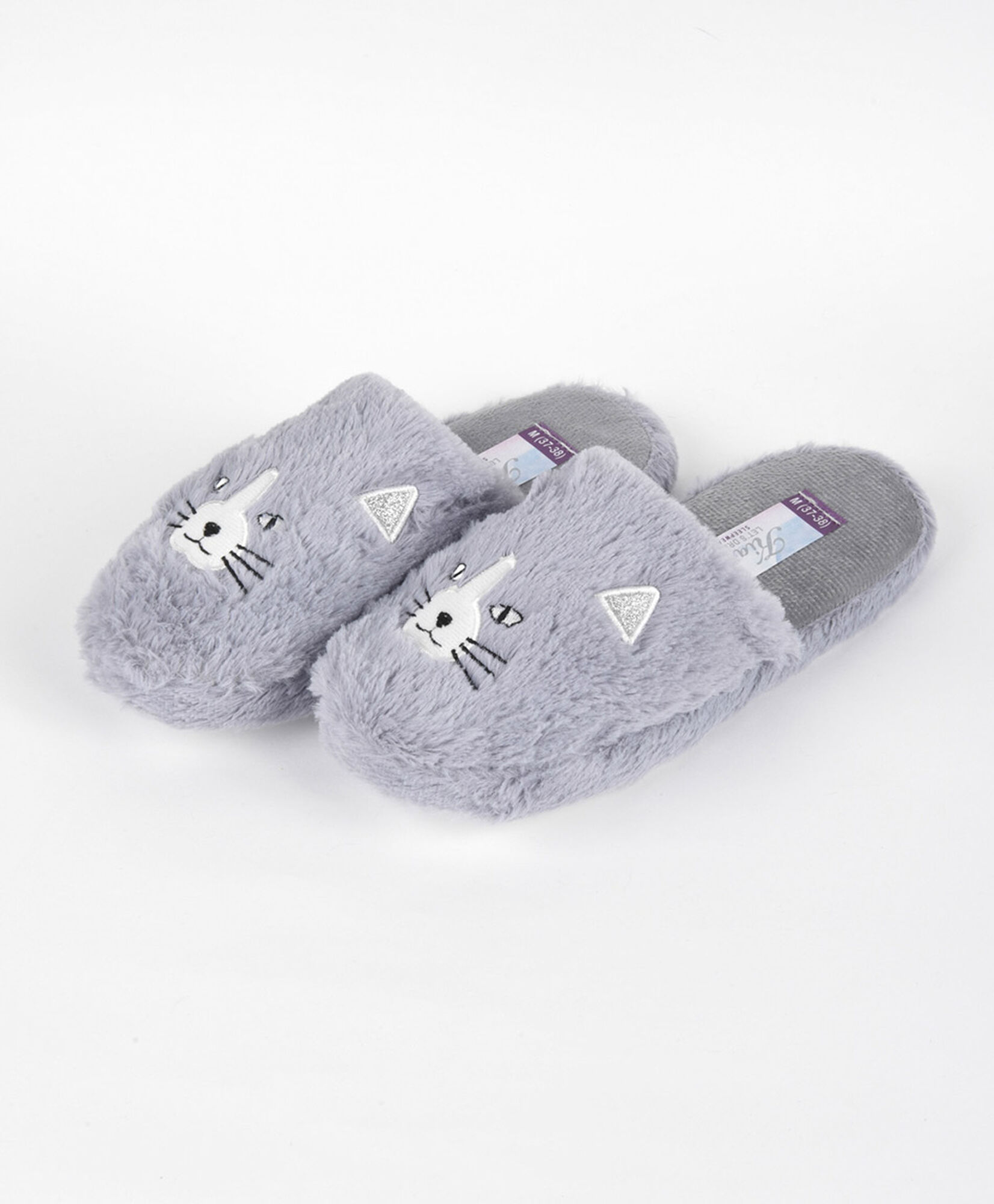 Pantufla mujer gato gris Pantufla mujer gato gris