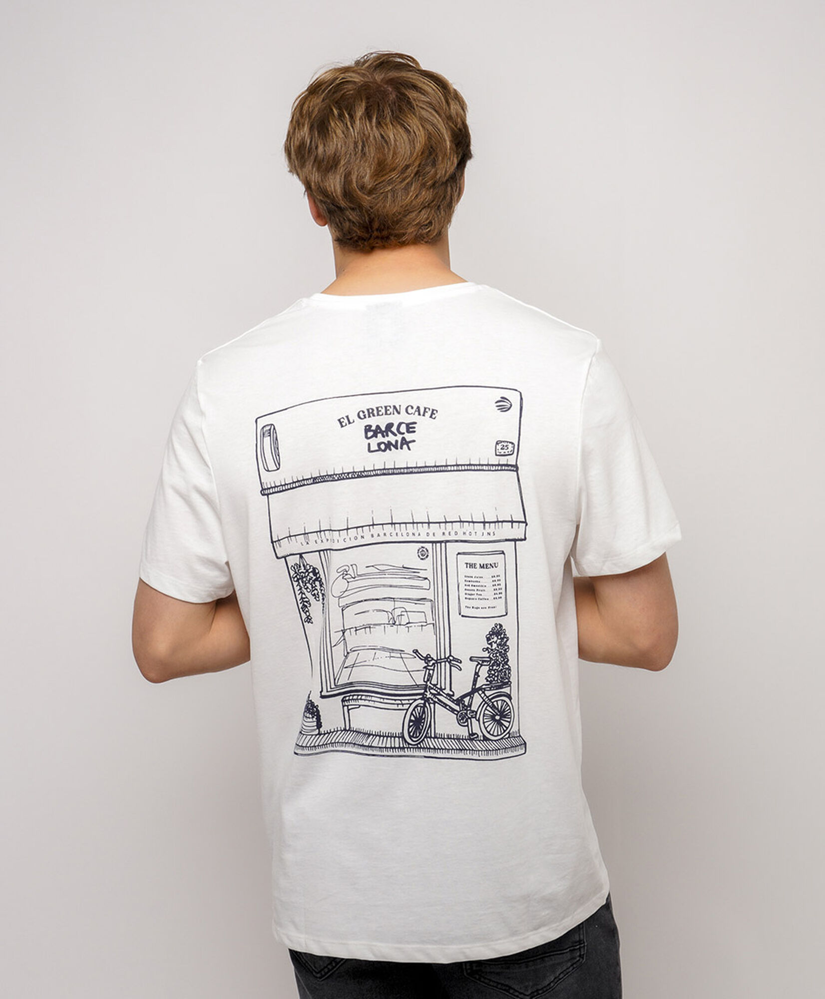 Polera hombre doble estampado barcelona Polera hombre doble estampado barcelona