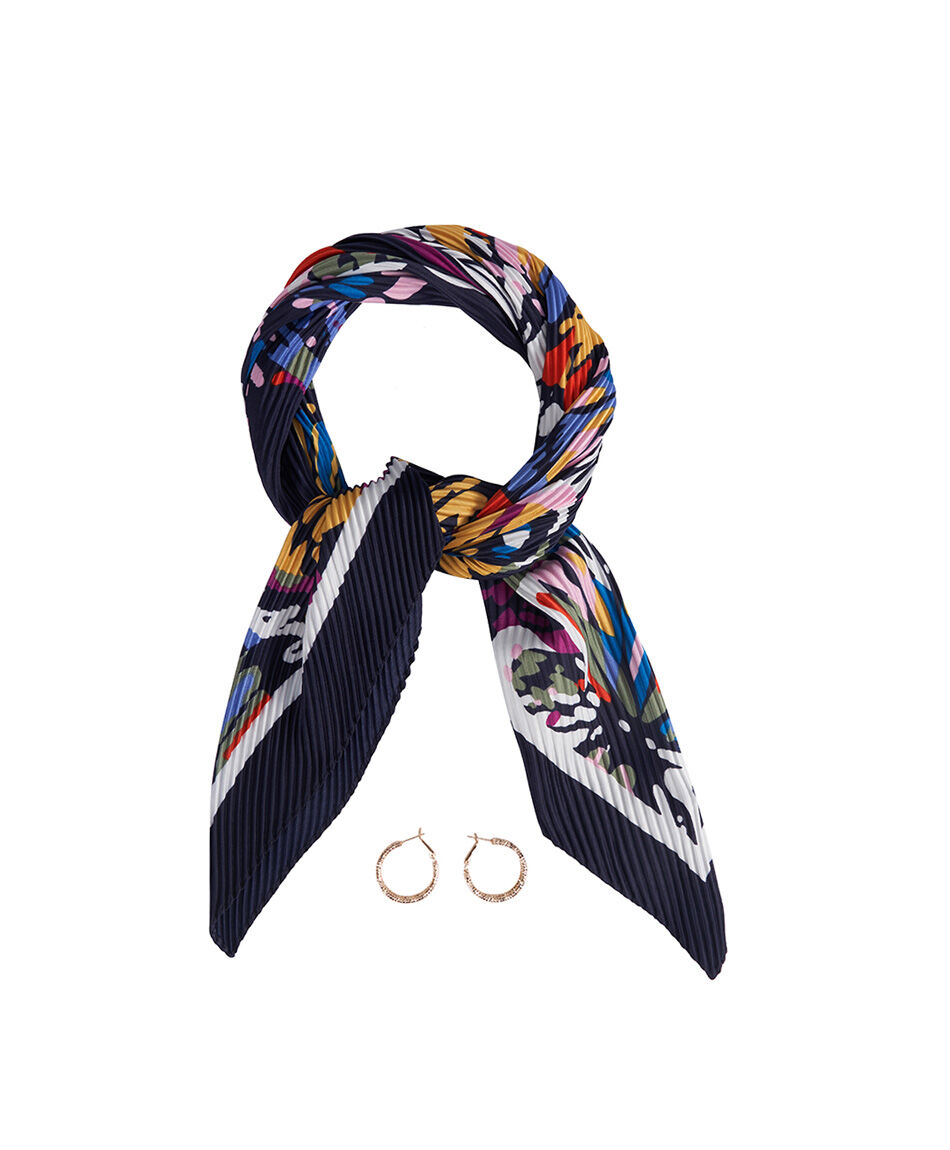 Set pa&ntilde;uelo + aros mujer colores