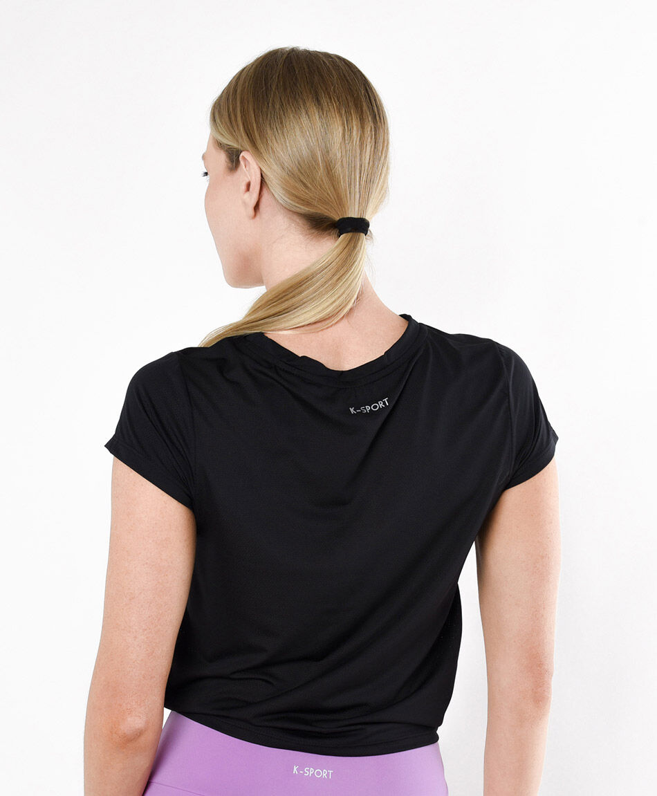 Polera deportiva mujer nudo frontal