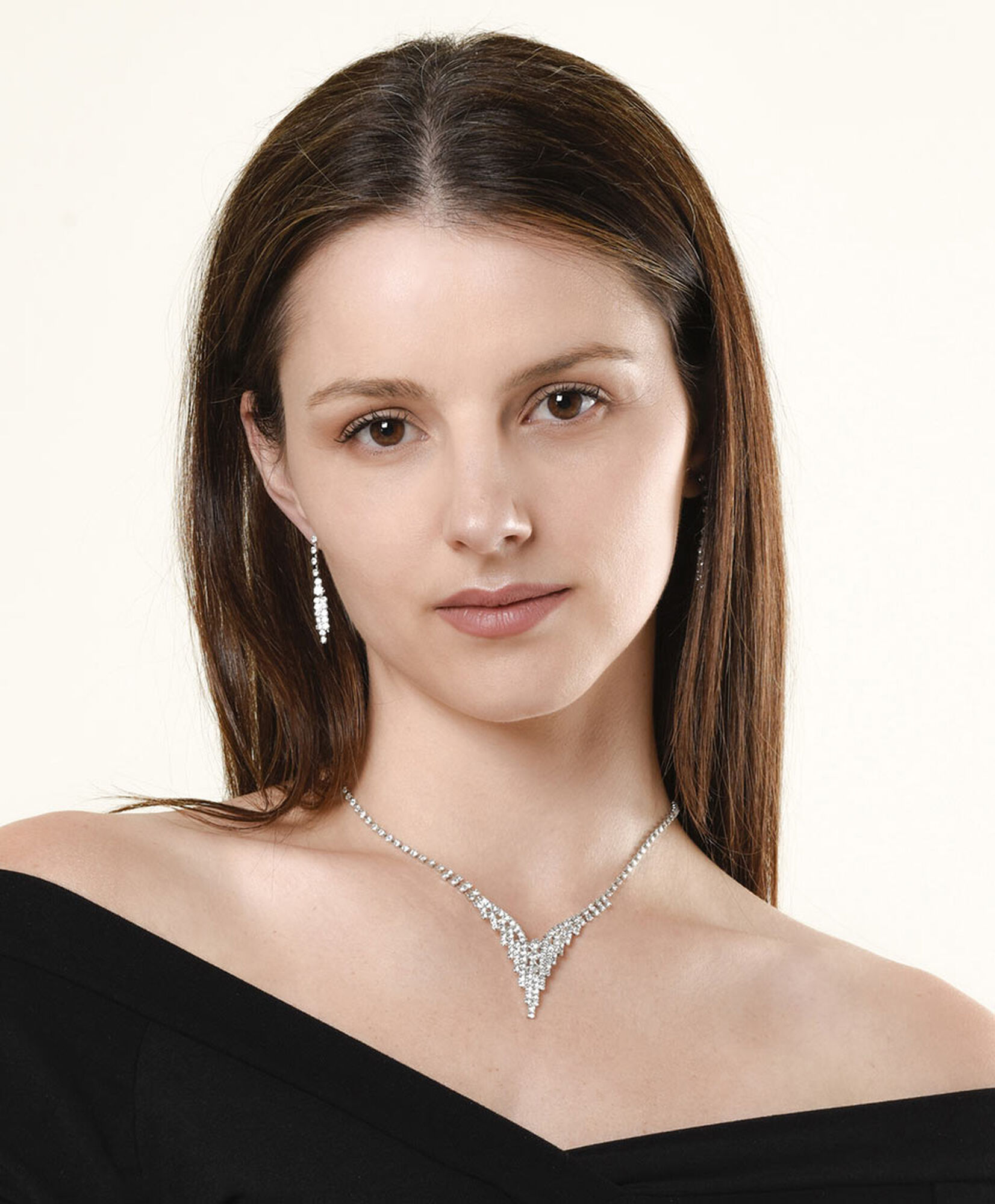 Set collar + aros mujer cristales Set collar + aros mujer cristales
