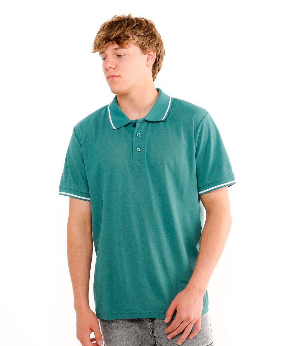 Polera hombre dry fit polo l&iacute;neas