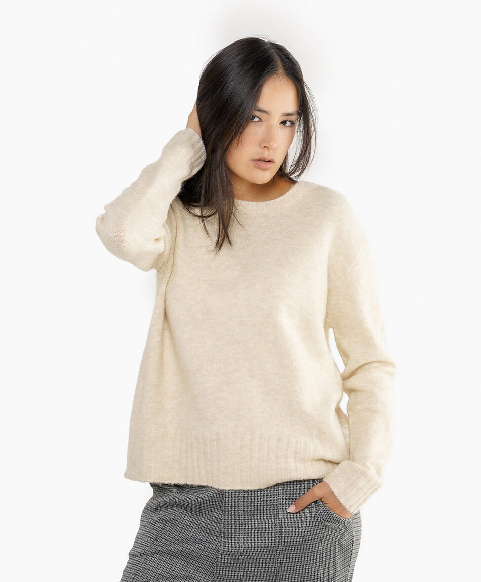 Sweater mujer r&uacute;stico beige