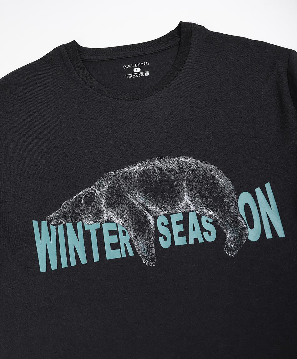 Pijama hombre estampado oso negro