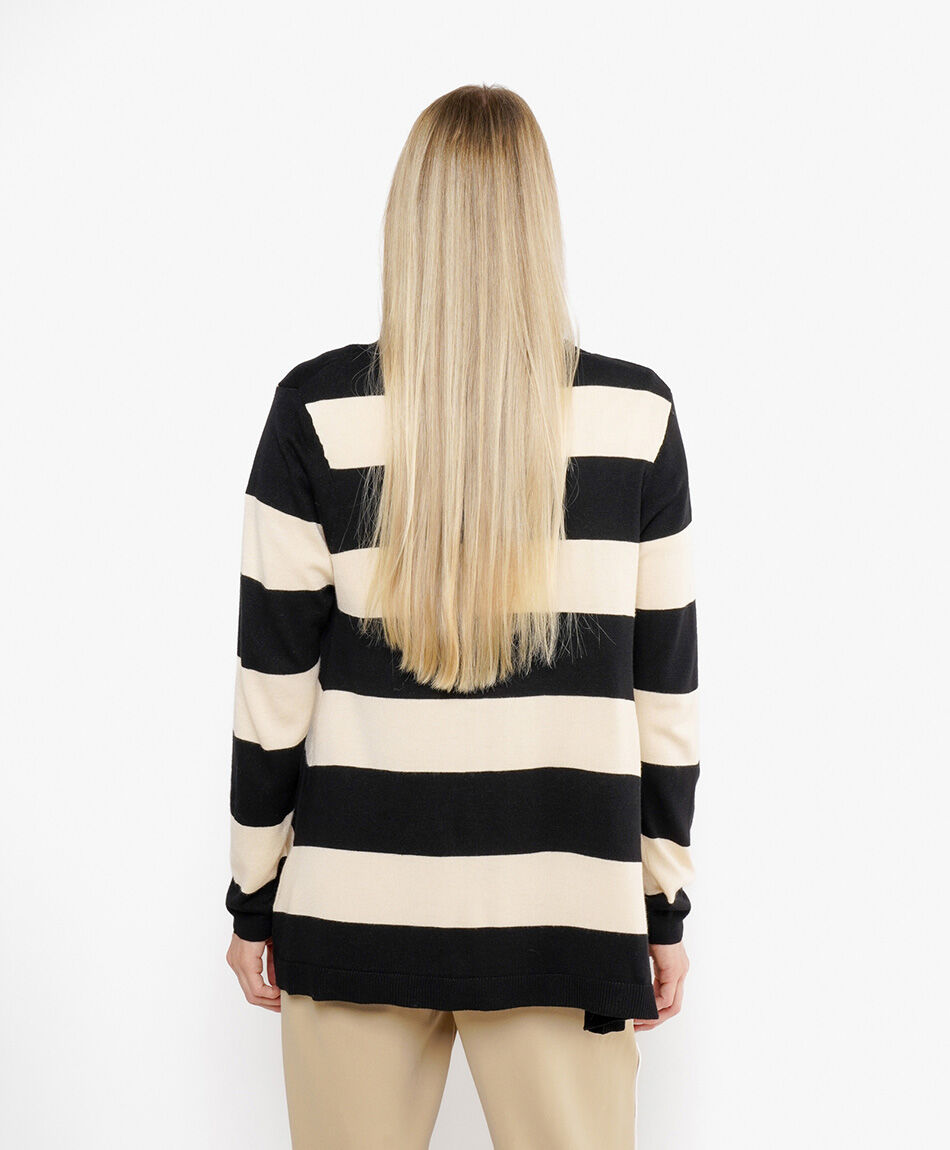 Cardigan mujer l&iacute;neas bicolor