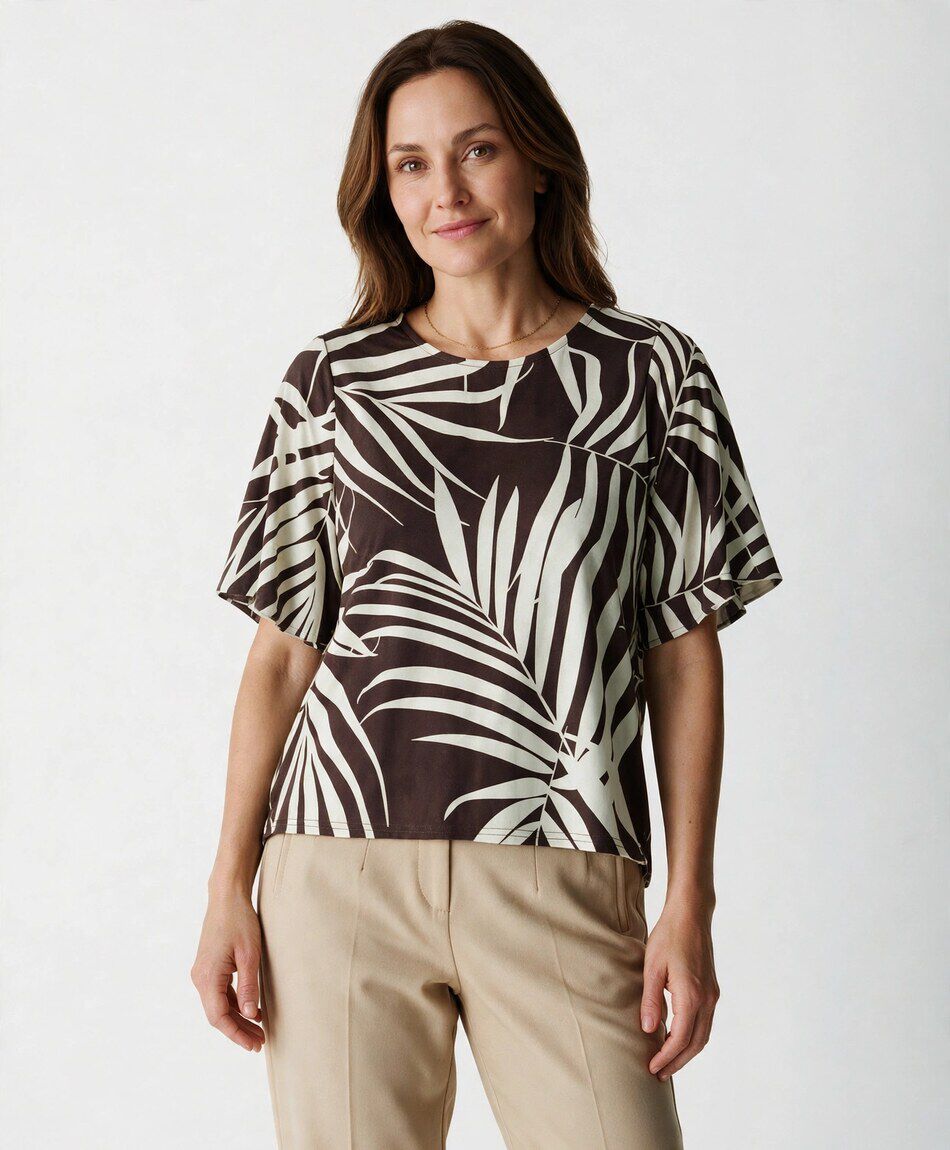 Polera mujer hojas