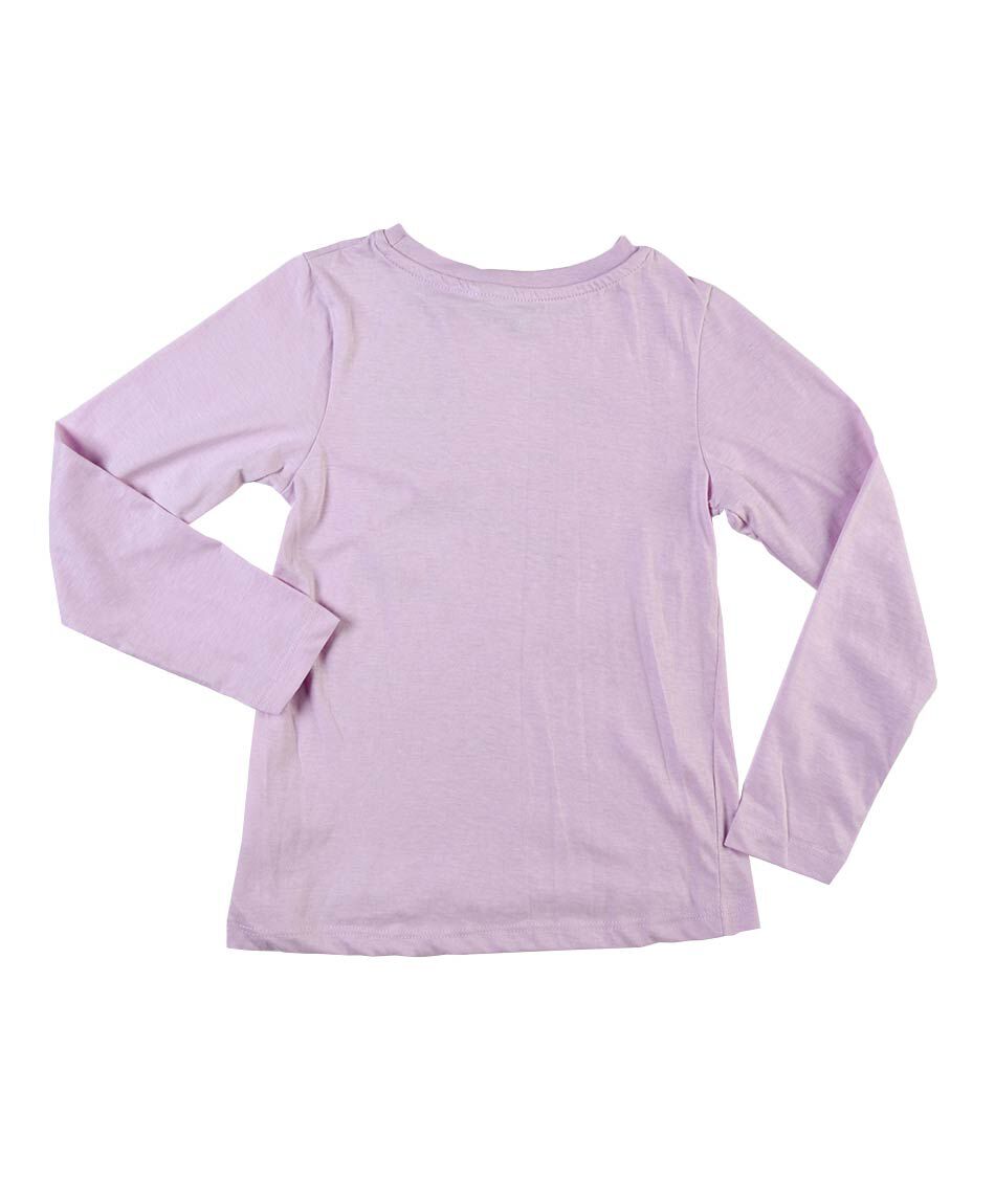 Polera ni&ntilde;a texto unicornio manga larga