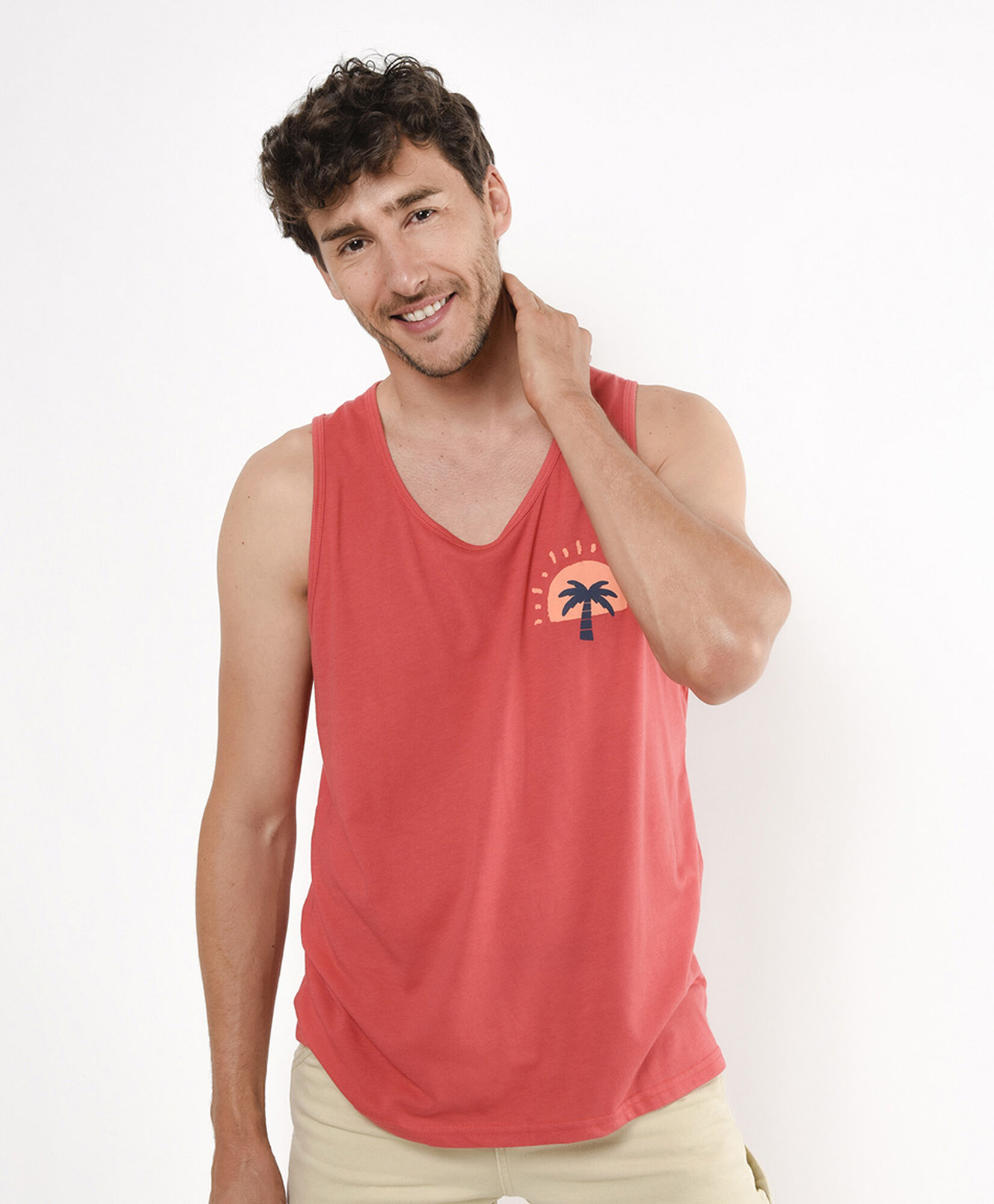 Polera hombre palmera sin mangas Polera hombre palmera sin mangas