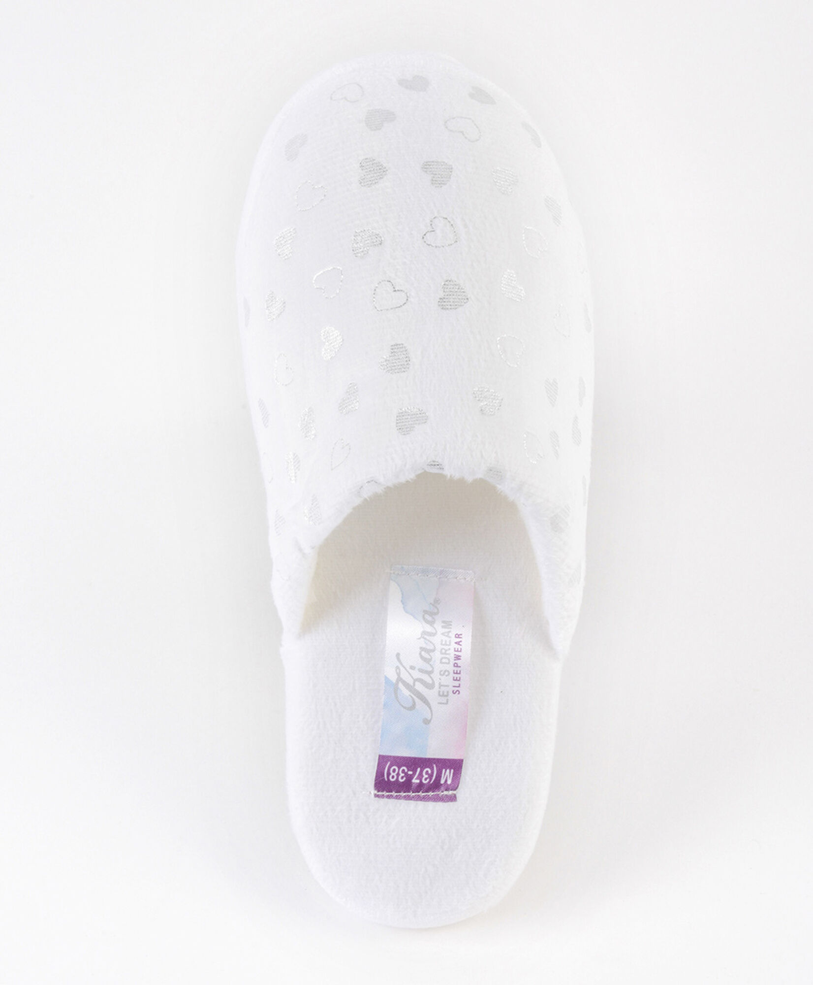 Pantufla mujer corazones plateados Pantufla mujer corazones plateados