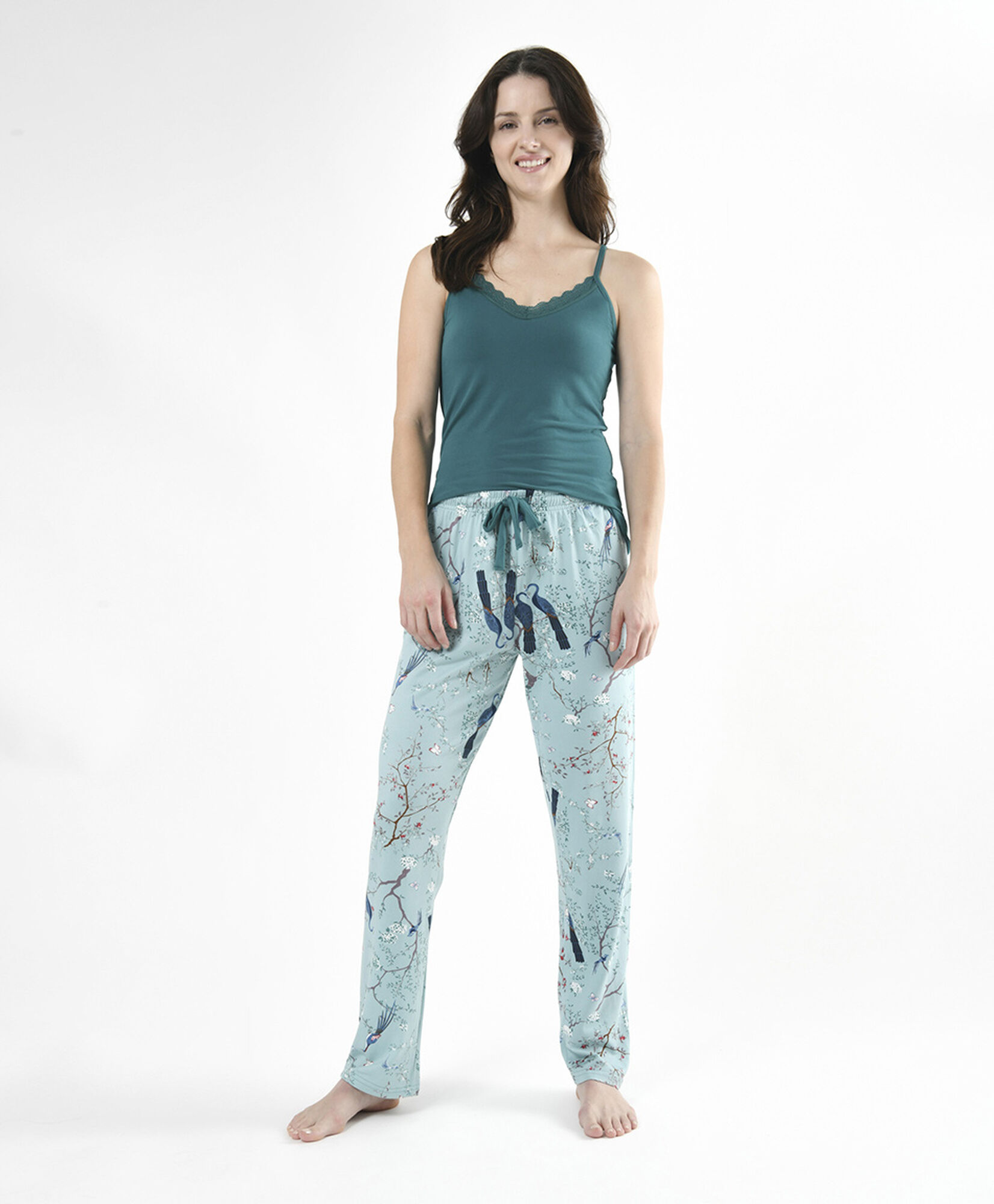 Pijama mujer naturaleza encaje 2 piezas Pijama mujer naturaleza encaje 2 piezas