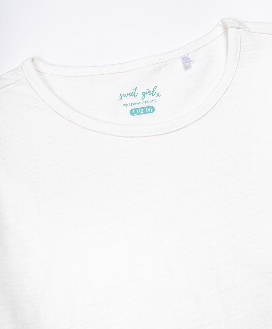 Polera ni&ntilde;a b&aacute;sica blanca