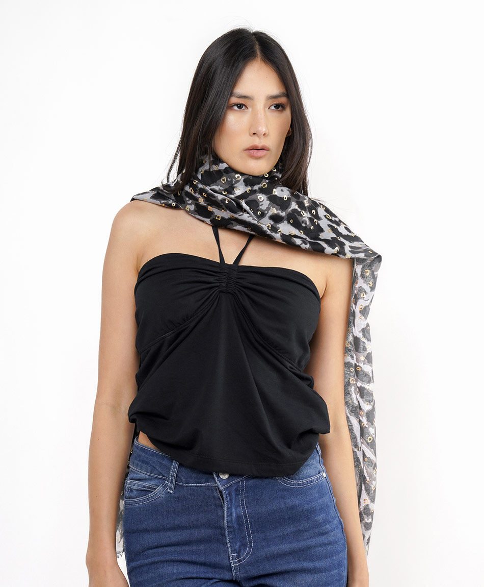 Pa&ntilde;uelo mujer animal print brillos