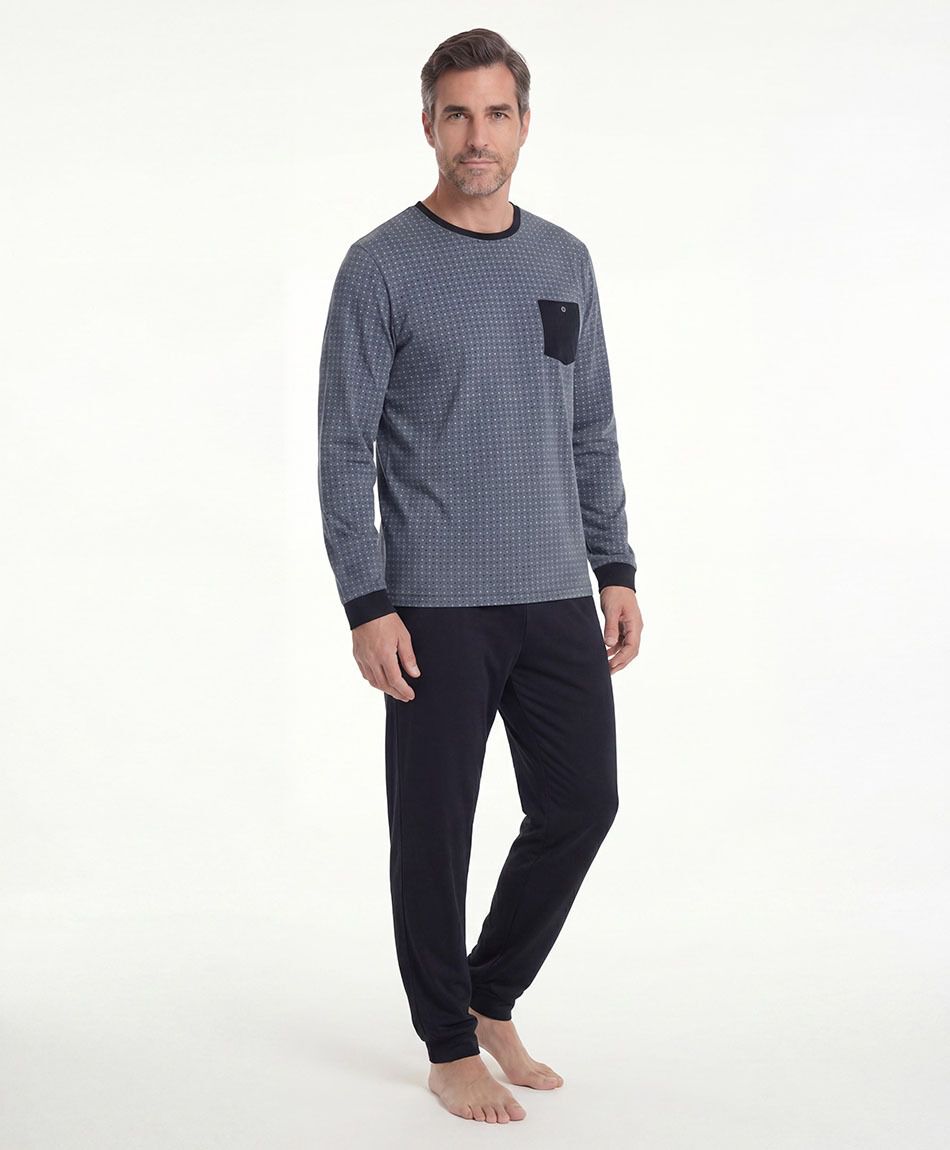 Pijama hombre bolsillo bot&oacute;n