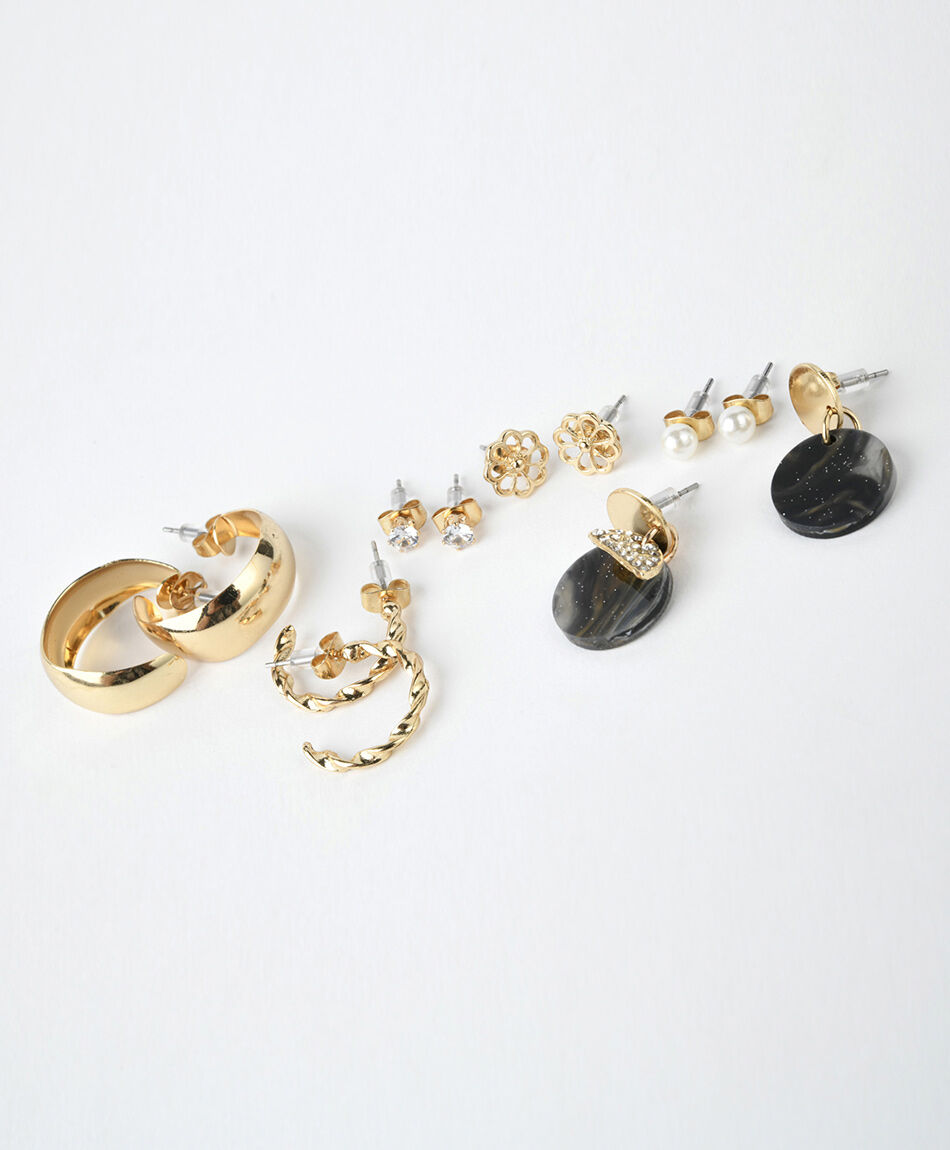 Set 6 aros mujer piedras