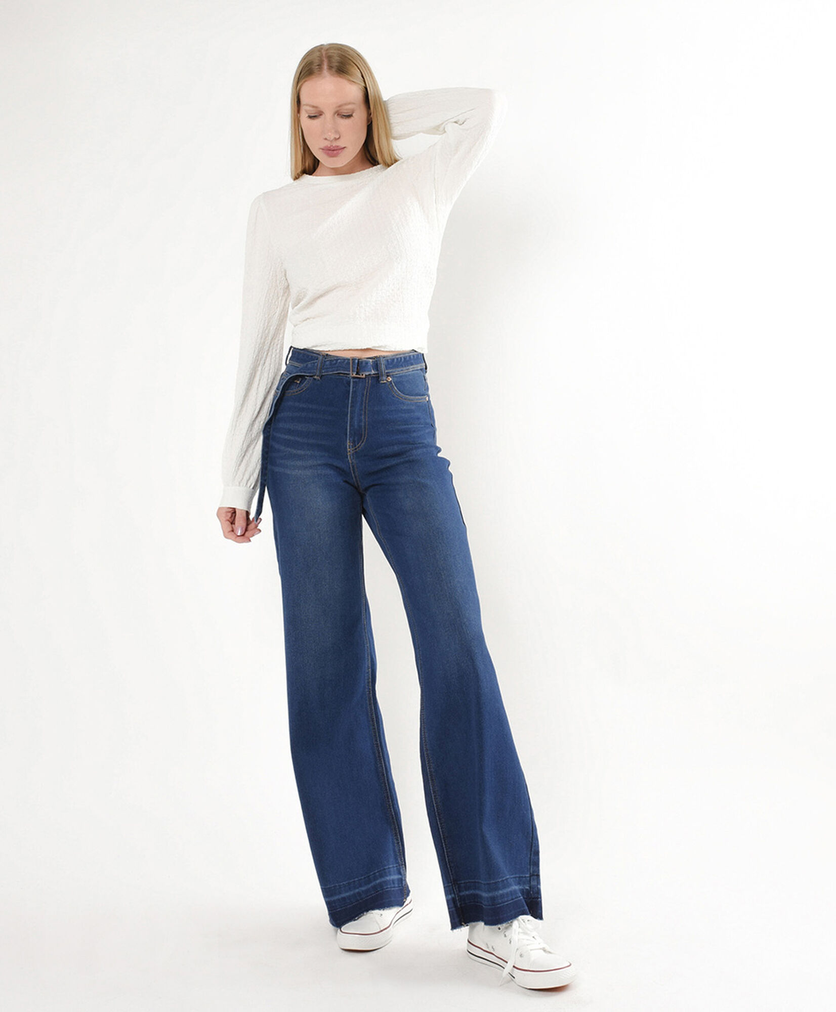 Jeans mujer cinturón wide Jeans mujer cinturón wide