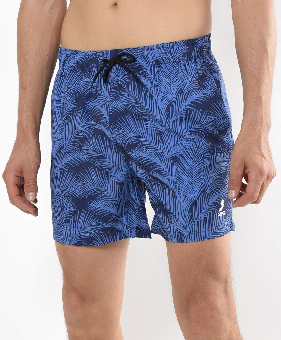 Traje de ba&ntilde;o hombre hojas azul