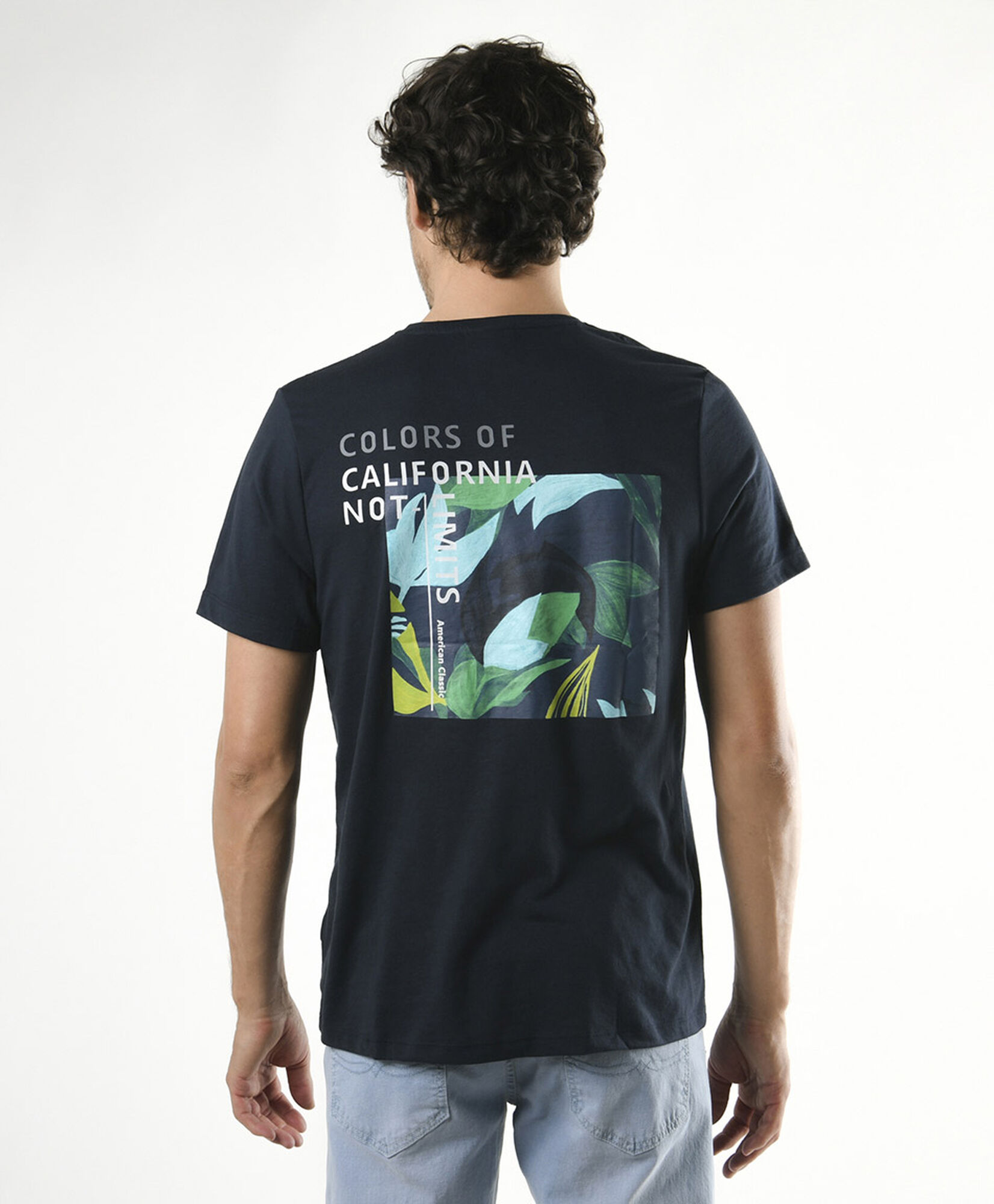 Polera hombre doble estampado cuadro Polera hombre doble estampado cuadro