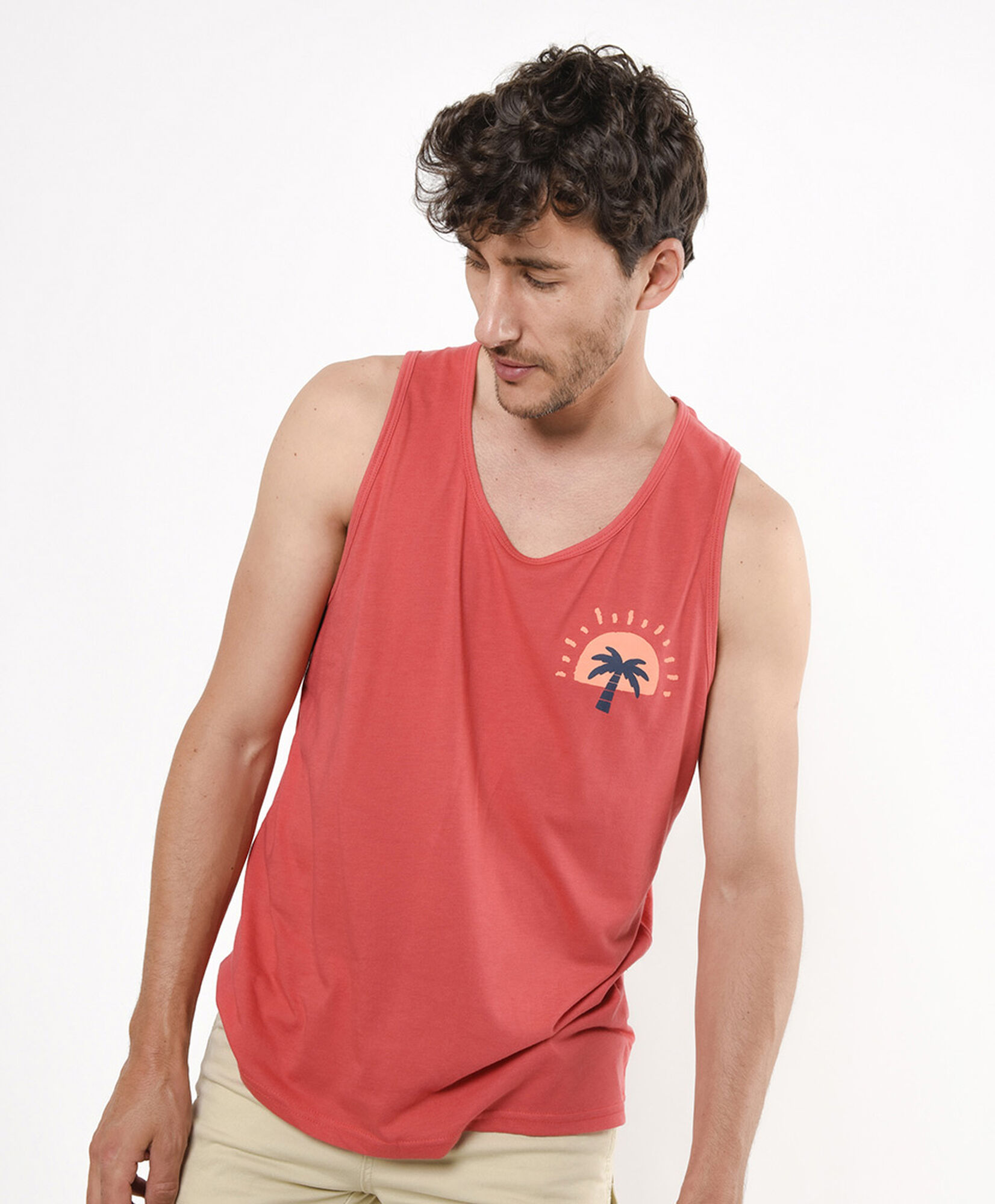 Polera hombre palmera sin mangas Polera hombre palmera sin mangas