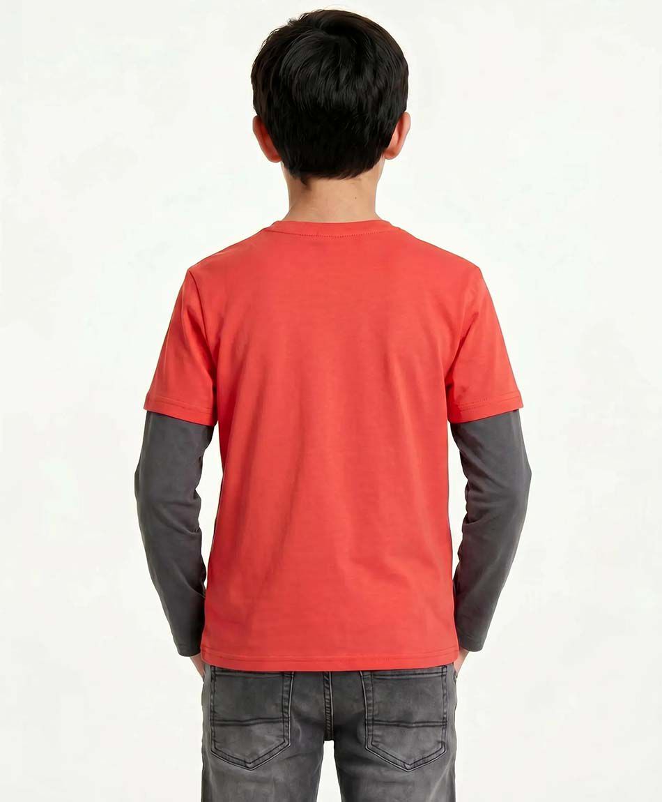 Polera ni&ntilde;o manga larga good vibes