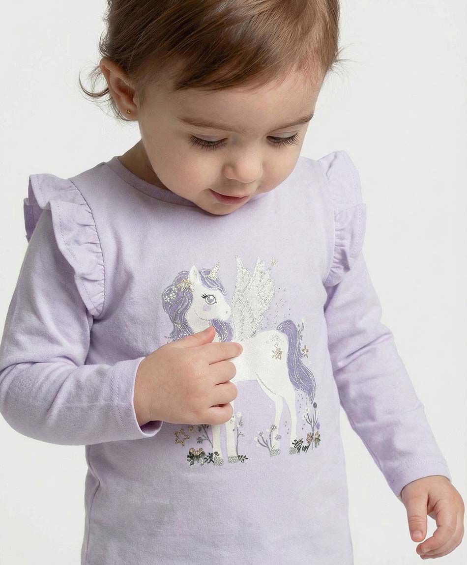 Polera beb&eacute; estampado unicornio