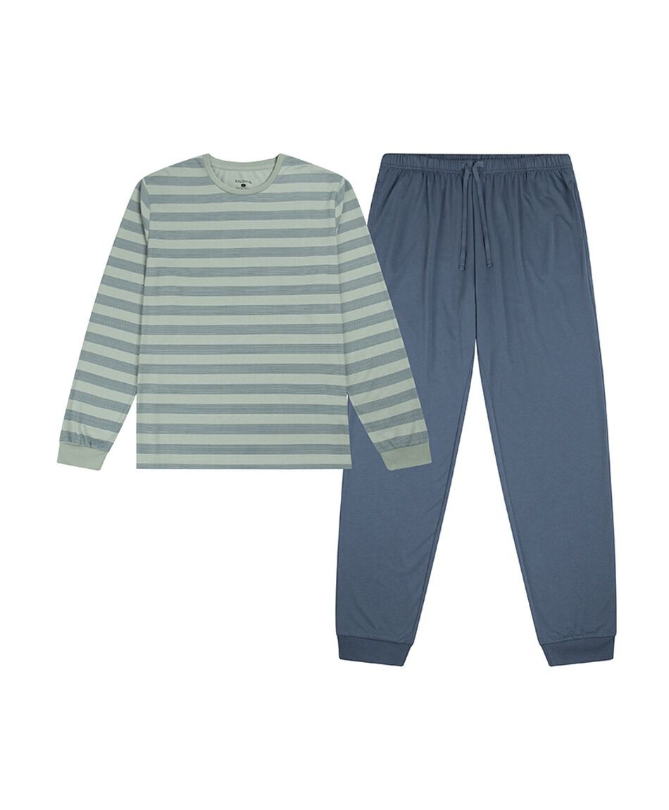 Pijama hombre l&iacute;neas bicolor
