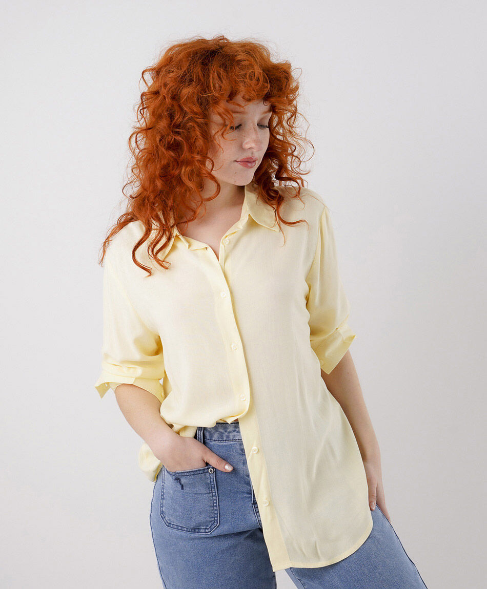 Blusa mujer camisera amarilla