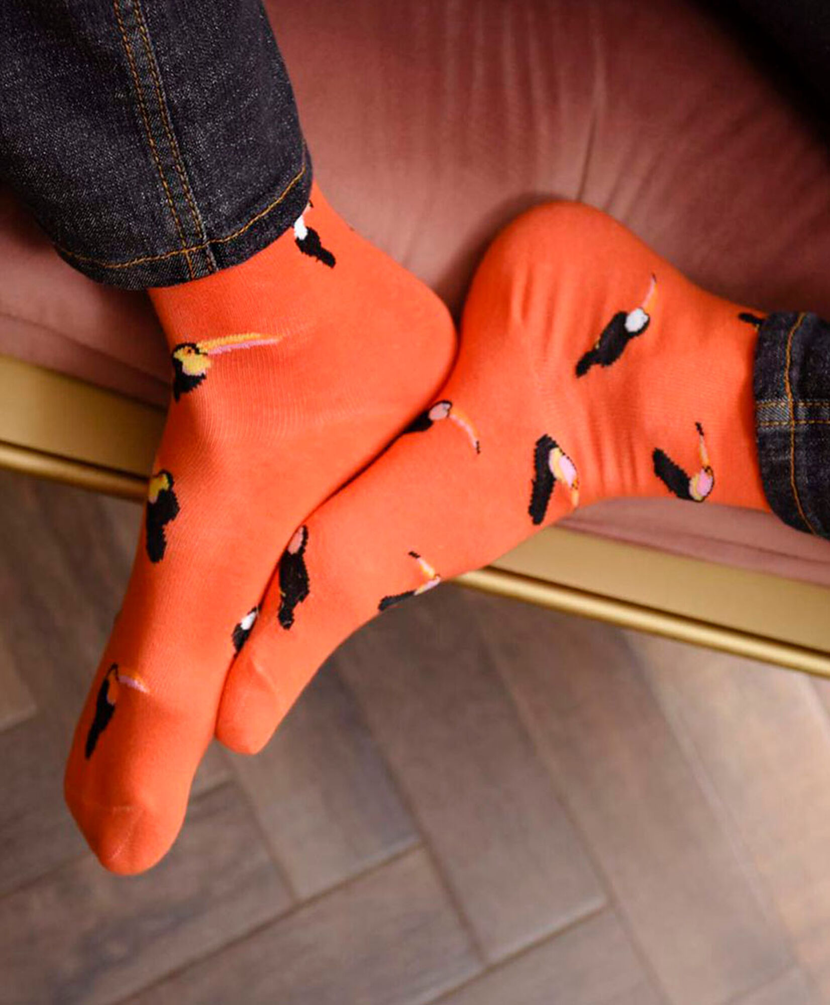 Pack 2 calcetines hombre tucán y palmera Pack 2 calcetines hombre tucán y palmera