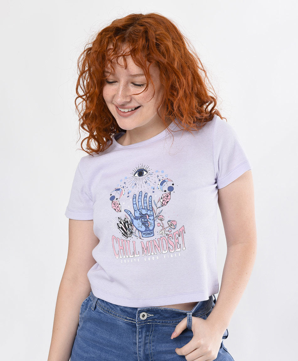 Polera mujer estampado místico