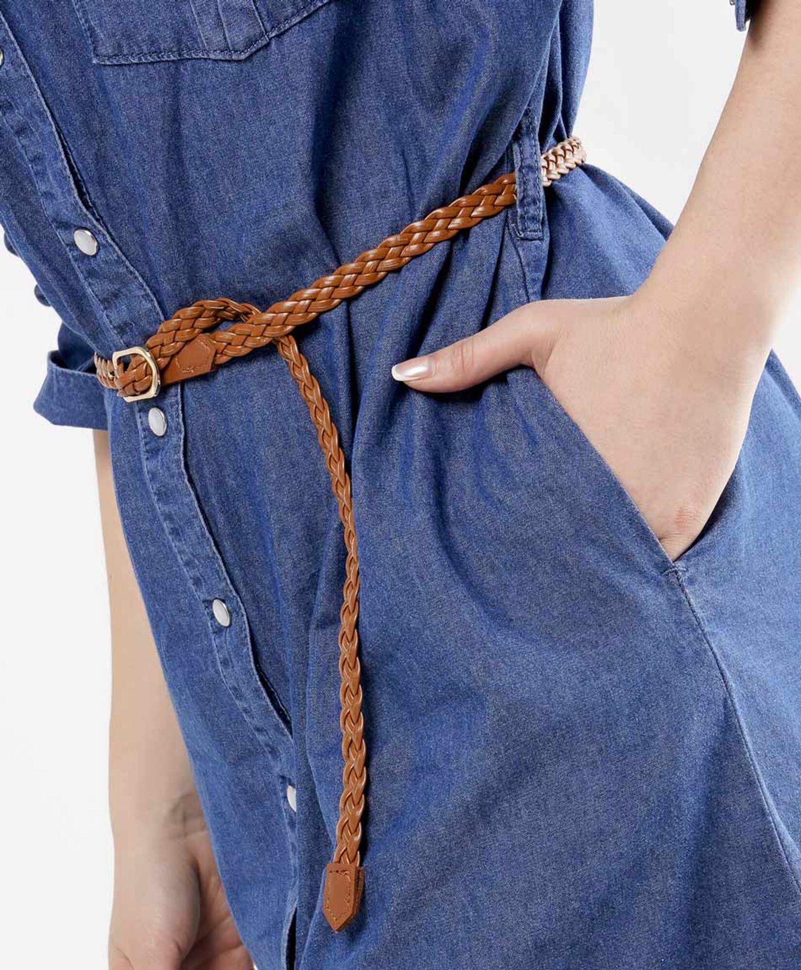 Vestido mujer denim cinturón Vestido mujer denim cinturón